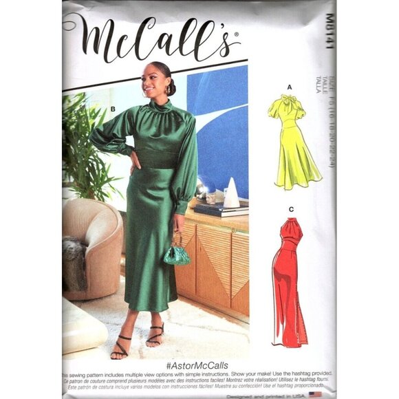 McCall's M8141 Misses 16 to 24 Dresses Uncut Sewing Pattern New - Picture 1 of 2